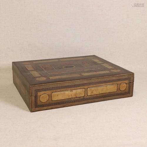 A Chinese export gilt-lacquered games box,