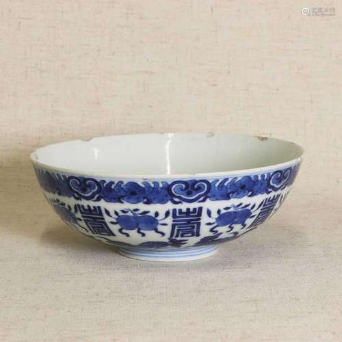 A Chinese blue and white bowl,