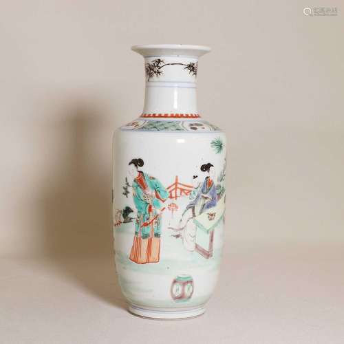 A Chinese famille verte vase,