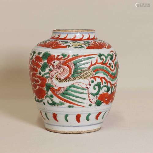 A Chinese iron-red and green-enamelled jar,