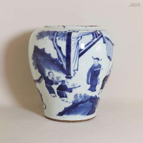 A Chinese blue and white vase,