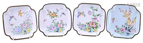 FOUR CHINESE CANTON ENAMEL DISHES, 19/20TH CENTURY