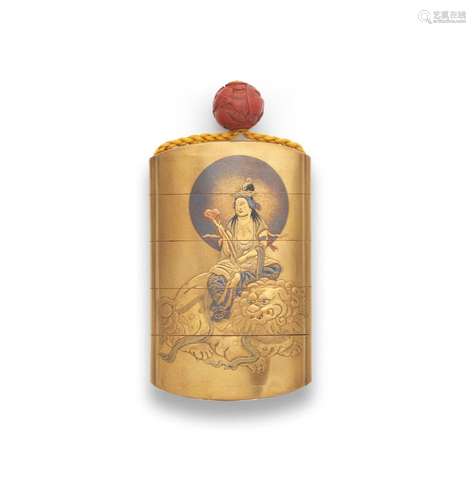 A GOLD-LACQUER FOUR-CASE INRO By Koma Koryu, Edo period (161...