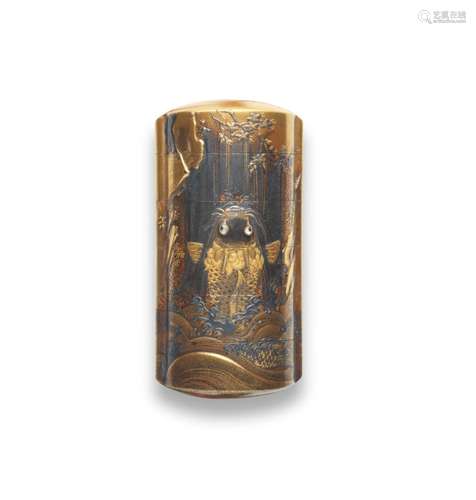 A GOLD-LACQUER FIVE-CASE INRO Kajikawa lineage, Edo period (...