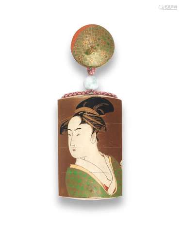 UEMURA ENSHU (BORN 1955) A Gold-Lacquer Three-Case Inro with...