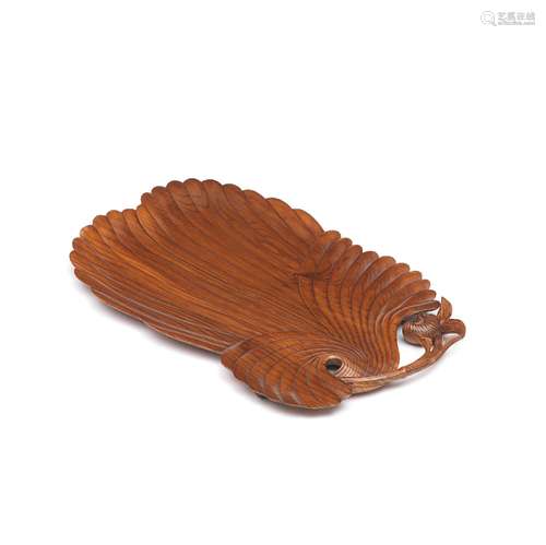 A PINE WOOD TRAY FOR DISPLAYING A KORO (INCENSE BURNER) DURI...