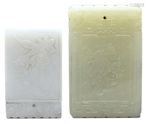 TWO CHINESE JADE PENDANTS