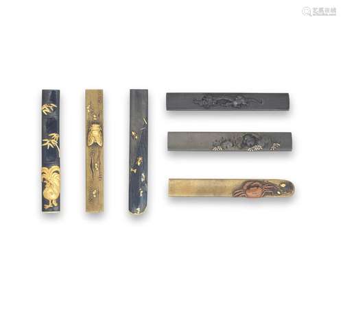 SIX KOZUKA (KNIFE HANDLES) Edo period (1615-1868), 17th to 1...