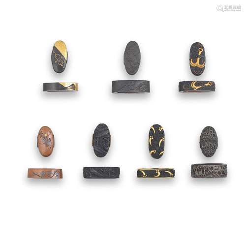 SEVEN FUCHI-GASHIRA (HILT COLLARS AND POMMELS) Edo period (1...