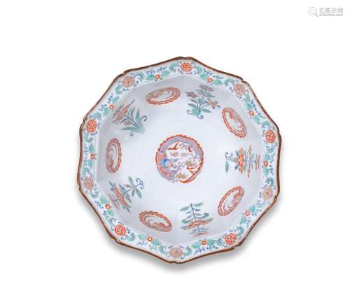 A PORCELAIN DECAGONAL DEEP BOWL Kakiemon ware, Edo period (1...