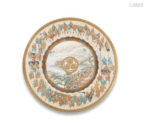 A SATSUMA PLATE By Seikozan, Meiji era (1868-1912), late 19t...