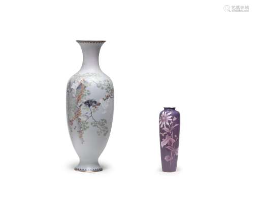 TWO CLOISONNÉ-ENAMEL VASES One by the Ando Jubei Company, Me...