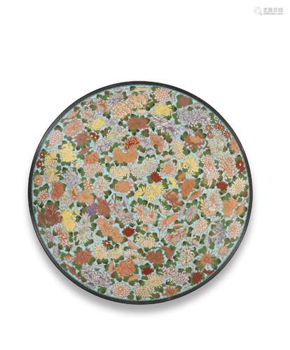 A CLOISONNÉ-ENAMEL DISH  Meiji era (1868-1912), late 19th/ea...