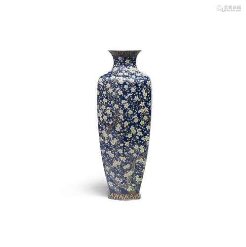 HAYASHI TANIGORO OF NAGOYA A Cloisonné-Enamel Hexagonal Slen...