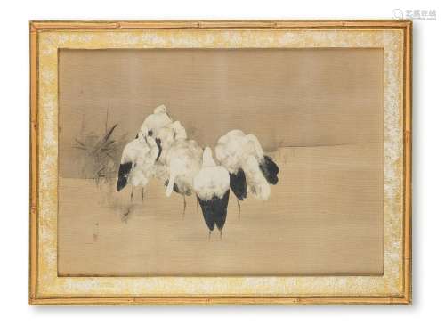 WATANABE SEITEI (1851-1918) Egrets in a Pond Meiji era (1868...