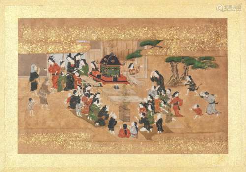 AN ALBUM OF TWELVE GENRE SCENES Edo period (1615-1868), late...