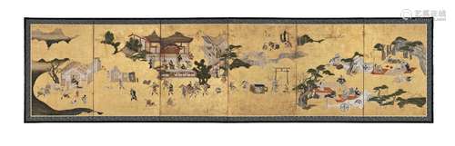 ANONYMOUS Pastimes around Kyoto Edo period (1615-1868), late...