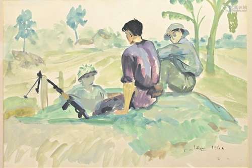 PROF. NGUYEN THU (VIETNAMESE B.1930), WATERCOLOUR ON PAPER O...