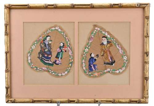 CHINESE FRAMED PITH PAINTINGS, 19TH CENTURY