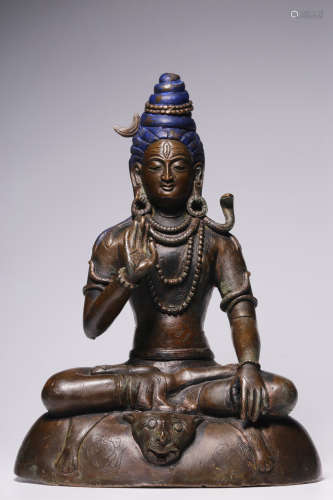 海外回流，湿婆大天铜坐像
