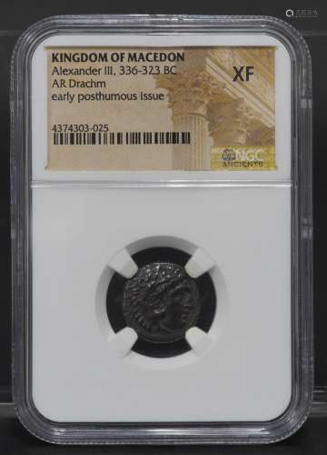 奥林匹亚丝 四德拉克马银币（公元前336-公元前323） NGC(Ch XF)