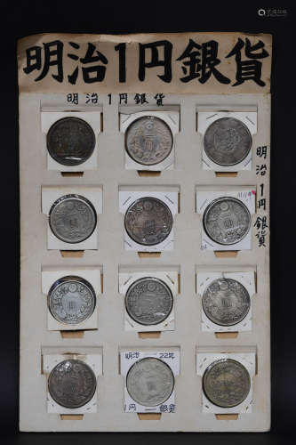 日本明治银币12枚