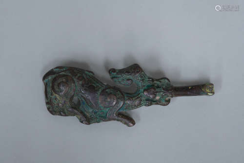 战汉时期 螭虎海马青铜带钩