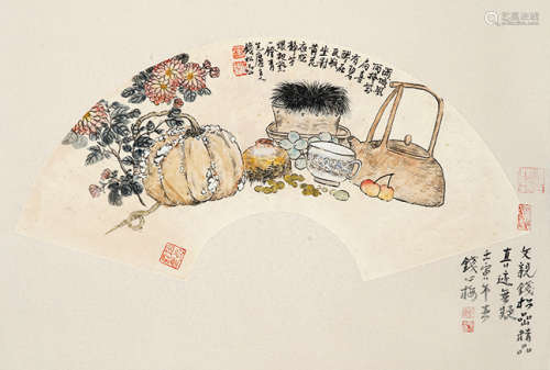 1899～1985 钱松喦 清供  立轴 设色纸本
