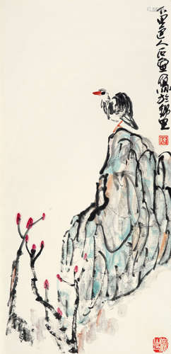1913～1976 陈子庄 花鸟  立轴 设色纸本