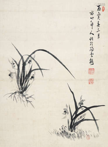 1854～1939 徐世昌 兰花  立轴 水墨纸本