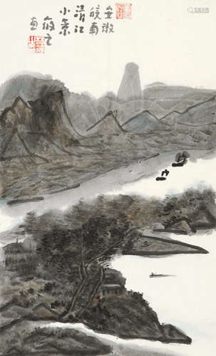 b.1927 林筱之 皖南风貌  镜片 设色纸本