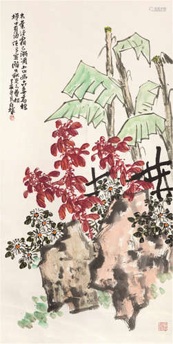 来仲棣 花卉 纸本 立轴