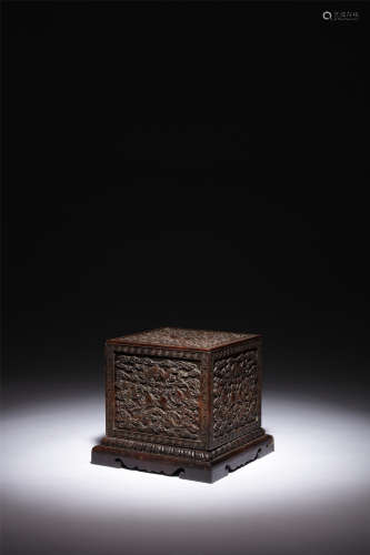 清中期 紅木福壽印璽盒