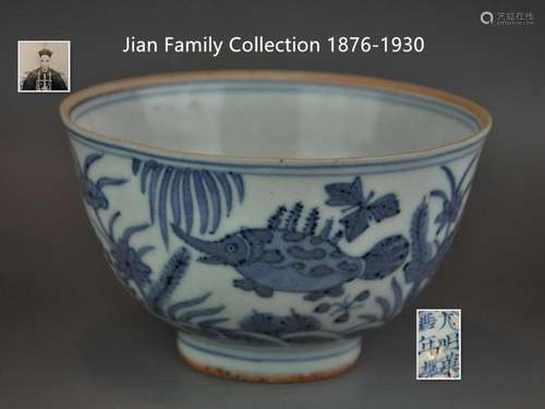 CHINESE BLUE AND WHITE PORCELAIN BOWL