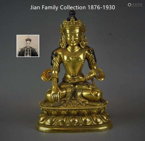 GILT BRONZE SAKYAMUNI BUDDHA