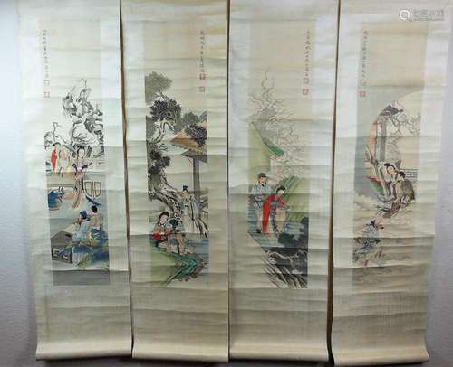 4 CHINESE PAINTING OF FIGURES