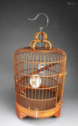 A Carved Bamboo Bird Cage