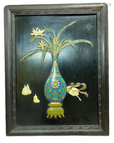 A Framed Lacquer Wooden Artwork