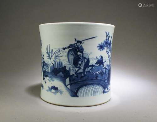 A Blue & White Brushpot