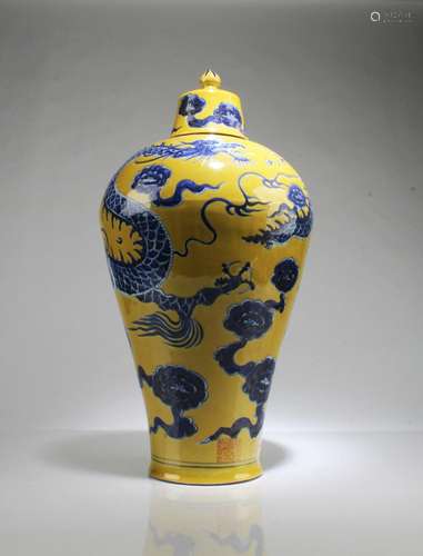 A Famille Jaune Porcelain Vase