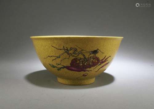 A Famille Jaune Porcelain Bowl