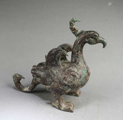 Chinese Bronze Mythical Beast Shaped Figurine