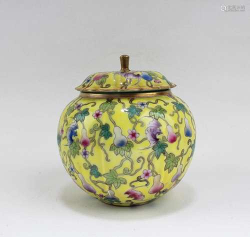 Chinese Famille Jaune Porcelain Jar