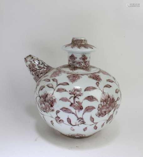 Chinese Iron Red Porcelain Ewer