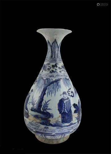 Chinese Blue & White Porcelain Vase