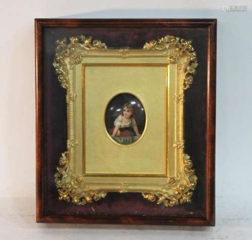 A Framed Porcelain Plaque