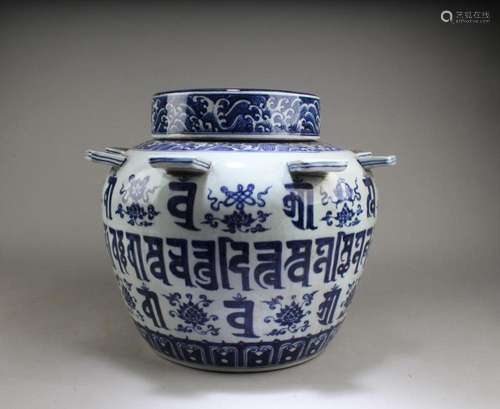 Chinese Blue & White Porcelain Jar