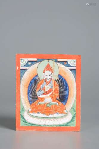 A Chinese Padmasambhava thangka painting