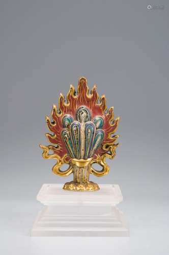 A gilding cloisonne buddhist ornament