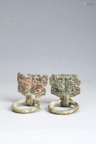 A pair of ancient Chinese door ornaments